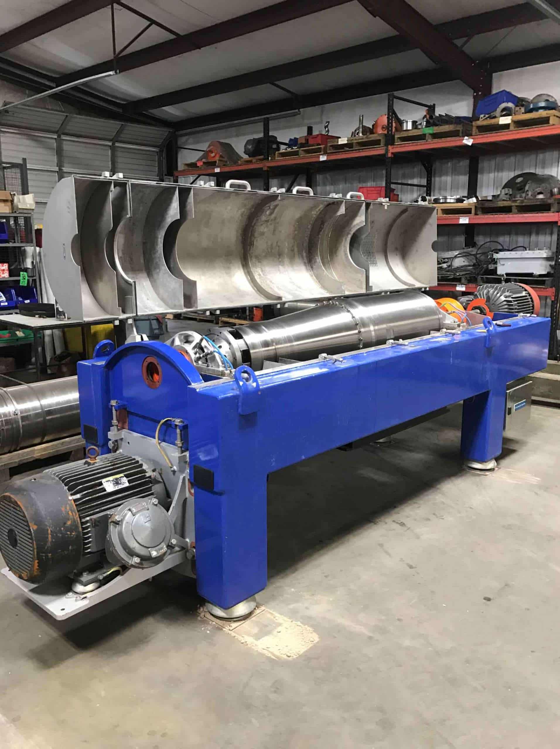 Decanter centrifuge rebuild on the Centrifuge World shop floor